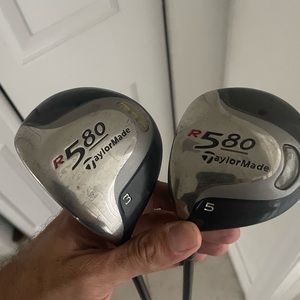 Taylormade R580 wood 3/5 in left handed 
Graphite shafts 60g